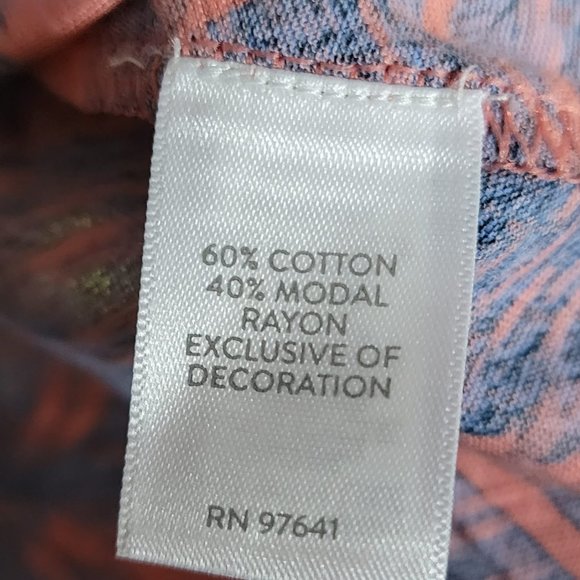 J. Jill Blue and Coral Fall Floral Embroidered Long Sleeve Dress Size Medium - Picture 3 of 16